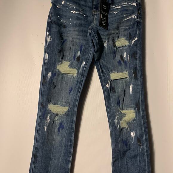 Si Tu Veux Superstack indigo Wash  Jeans Size 30 - Picture 3 of 9